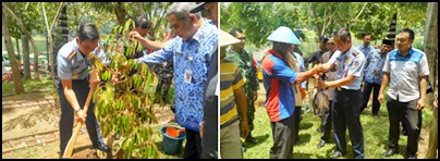 Usai latihan Denny Hasoloan tabur benih menanam pohon durian dan menerima hasil panen ikan. (sh)