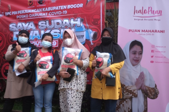 VAKSINASI 1000 WARGA, KOLABORASI PUAN DAN DPC PDI PERJUANGAN KABUPATEN BOGOR